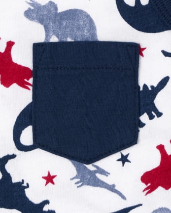 Paquete de 3 camisetas sin mangas Americana Dino para niños pequeños