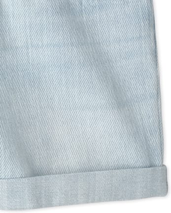 Shorts vaqueros con cintura paperbag para bebés y niñas pequeñas
