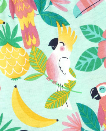 Mameluco tropical con hombros anudados para bebés y niñas pequeñas