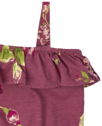 Mameluco floral de un hombro para bebés y niñas pequeñas