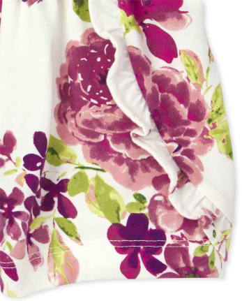 Mameluco con volante floral para bebés y niñas pequeñas