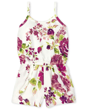 Mameluco con volante floral para bebés y niñas pequeñas
