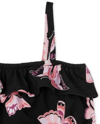 Barboteuse papillon à volants pour bébé et toute-petite fille
