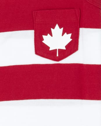 Débardeur à poche rayé Fête du Canada pour garçon