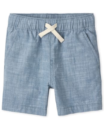 Baby And Toddler Boys Chambray Pull On Jogger Shorts
