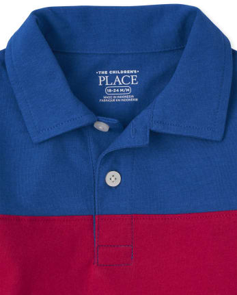 Polo de jersey con bloques de colores para bebés y niños pequeños