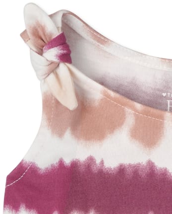 Vestido skater con nudo anudado y teñido anudado para bebés y niñas pequeñas