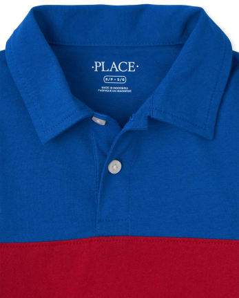 Polo en jersey à blocs de couleurs pour garçon