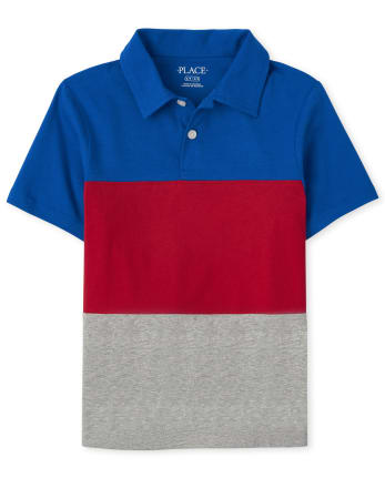 Polo en jersey à blocs de couleurs pour garçon