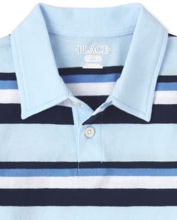 Boys Striped Jersey Polo