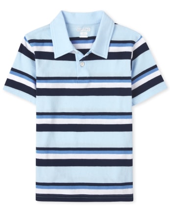 Boys Striped Jersey Polo
