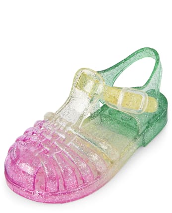 Sandalias de jalea arcoíris para niñas pequeñas