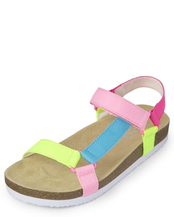 Crossroads By Itasca Gray/Pink Sport Sandals Youth Girls size 3 4