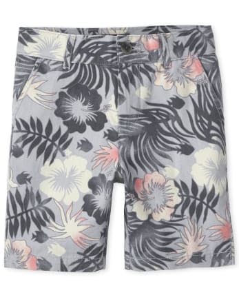 Boys Tropical Floral Chino Shorts