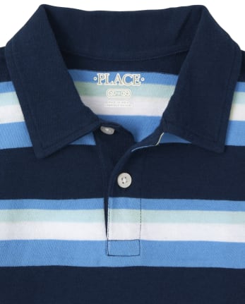 Boys Striped Jersey Polo 2-Pack