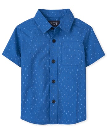Baby And Toddler Boys Print Poplin Button Up Shirt