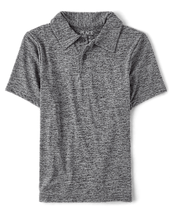 Polo de rendimiento jaspeado uniforme para niños