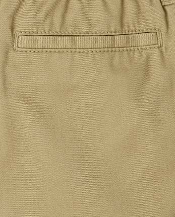 Boys Uniform Stretch Pull On Straight Chino Pants - FLAX