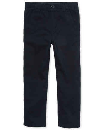 Boys Uniform Stretch Pull On Relaxed Straight Chino Pants
