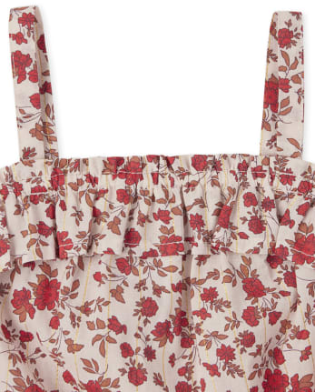 Ensemble 2 pièces à volants fleuris pour toute-petite fille