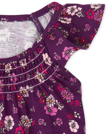 Conjunto de 2 piezas de cambray floral para niñas pequeñas