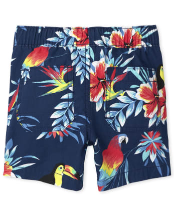 Baby And Toddler Boys Tropical Print Pull On Jogger Shorts