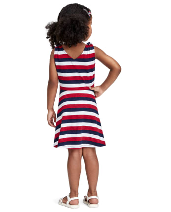 Baby And Toddler Girls Americana Star Striped Dress
