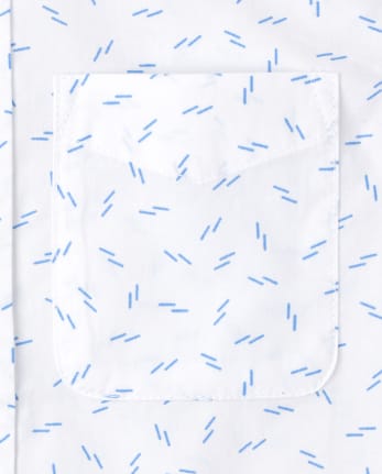 Boys Print Poplin Button Up Shirt