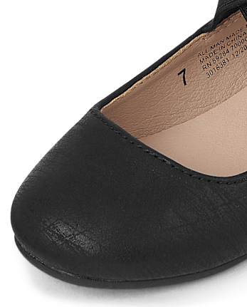 Ballerines uniformes à bride croisée pour toute-petite fille