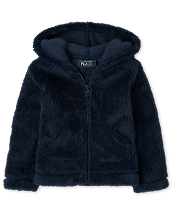 Baby And Toddler Girls Sherpa Zip-Up Hoodie
