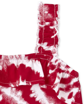 Girls Tie Dye Ruffle Tank Top