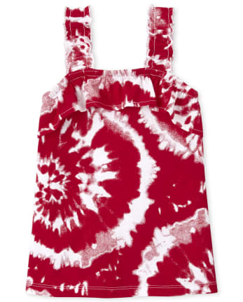 Girls Tie Dye Ruffle Tank Top