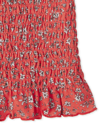 Girls Print Smocked Top