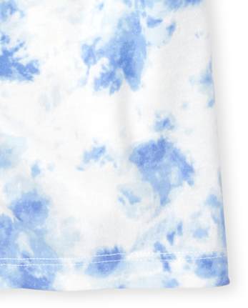 Girls Tie Dye Ruched Top