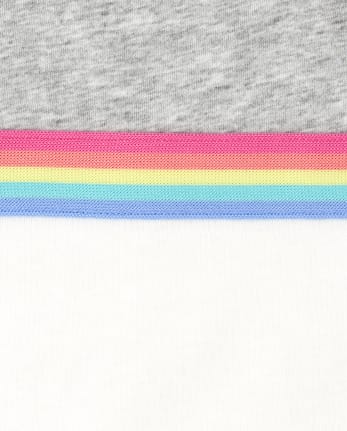 Top con lazo en la parte delantera para niñas con arcoíris