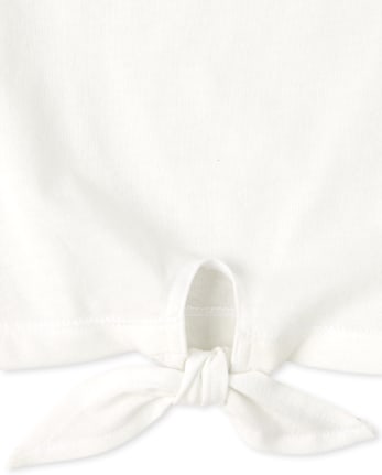 Top con lazo en la parte delantera para niñas con arcoíris