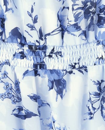 Girls Floral Ruffle Halter Dress