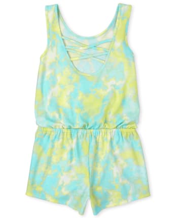 Mameluco con espalda cruzada y estampado para niñas