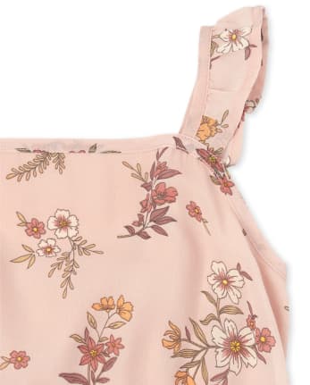 Vestido Niña Volante Floral Cruzado