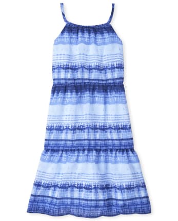Girls Tie Dye Tiered Dress