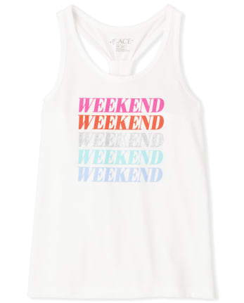 Girls Graphic Knotted Tank Top