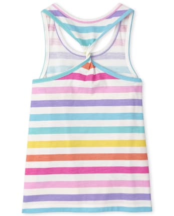 Girls Print Twist Back Tank Top 3-Pack