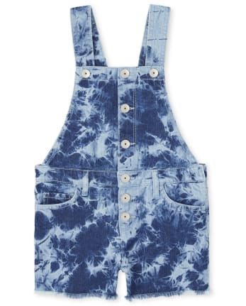 Short en denim tie-dye pour fille