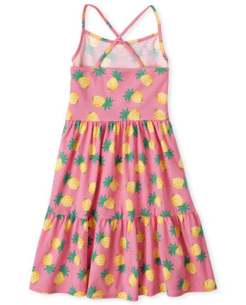 Girls Pineapple Tiered Dress