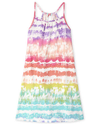 Girls Rainbow Tie Dye Dress