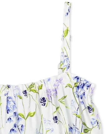 Conjunto de 2 piezas con volantes florales para niñas