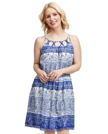 Womens Mommy And Me Paisley Border Dress