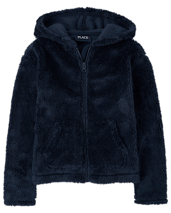 Sudadera con capucha y cremallera Sherpa Uniform para niñas