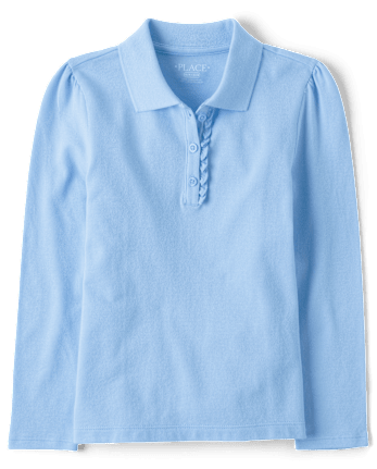 Polo de piqué con volantes Uniform Plus para niñas