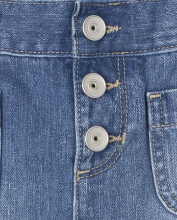 Shorts de mezclilla con botones para niñas